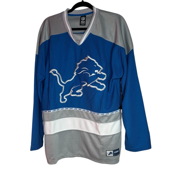 NWT Detroit Lions Mens Blue Pullover Size Medium - Picture 1 of 4